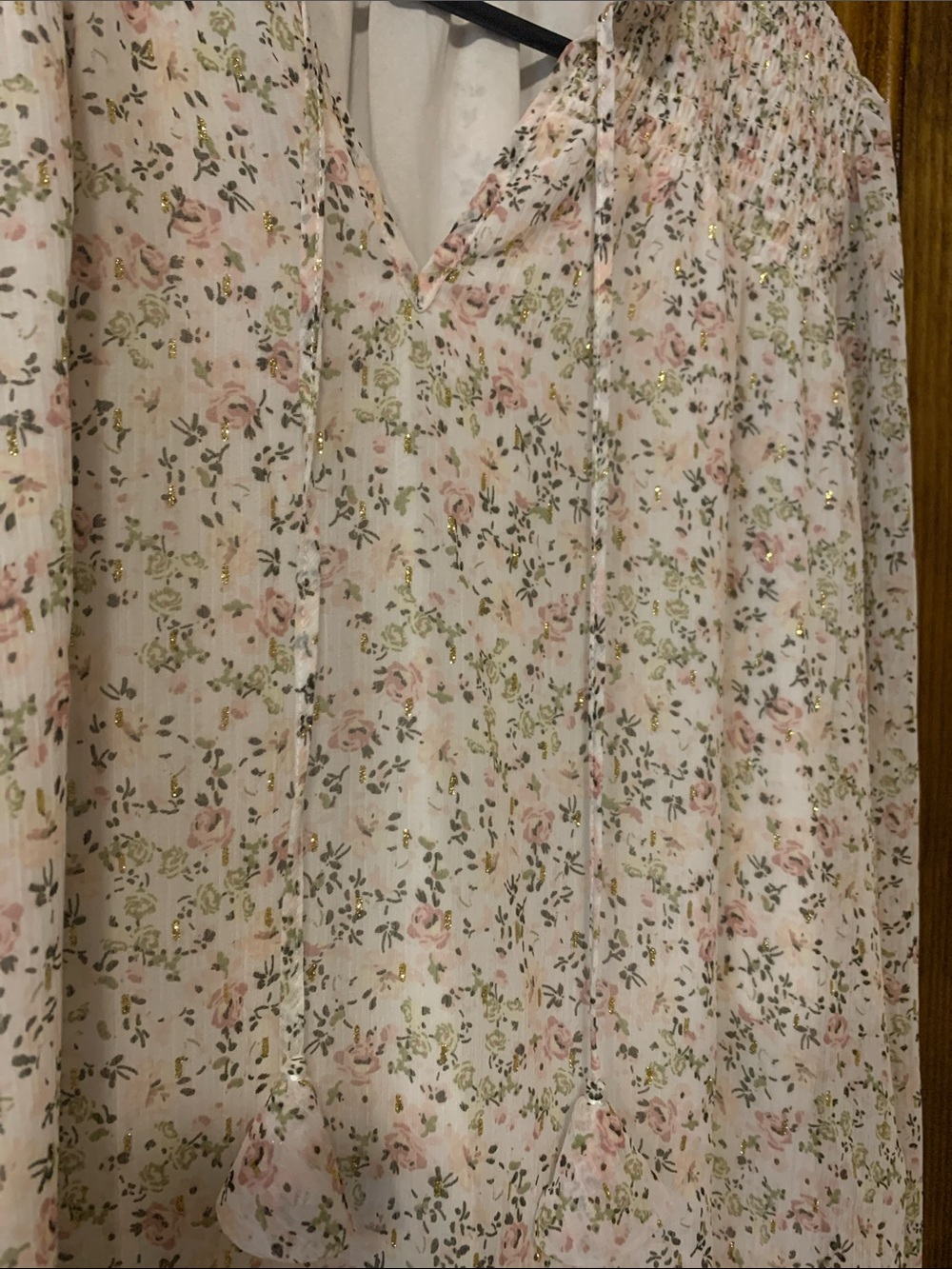 Light pink floral long sleeve top - Picture 4 of 6